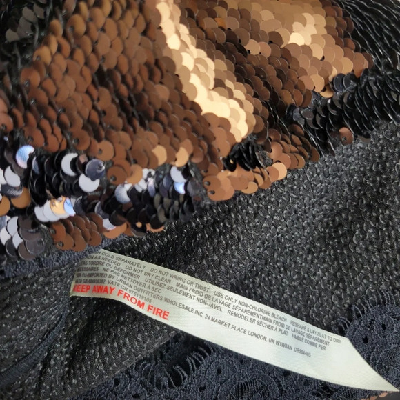 NWT FREE PEOPLE Seeing Double sequin Slip Dress in Black Size Small - Picture 5 of 9